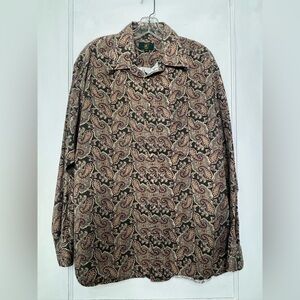 VTG Club Room Paisley Casual Shirt - Brown and Cream